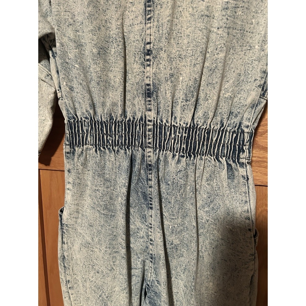 Vintage 80s Dreams Denim Jean Acid Wash Women's Boiler Jumpsuit Petite - Picture 6 of 12